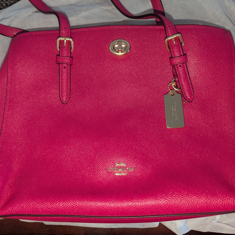 Coach Pink Leather Tote Bag